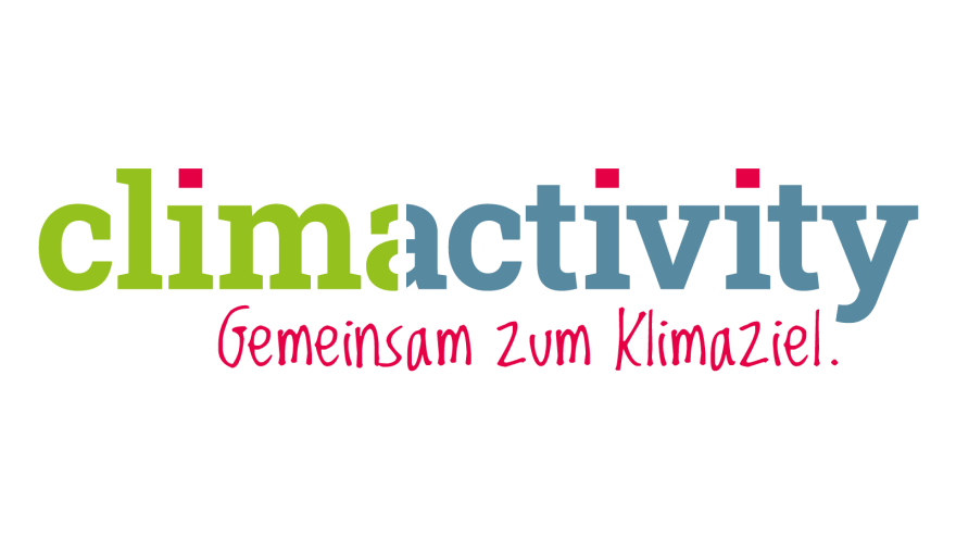 Schriftzug "climactivity. Gemeinsam zum Klimaziel" als App-Logo