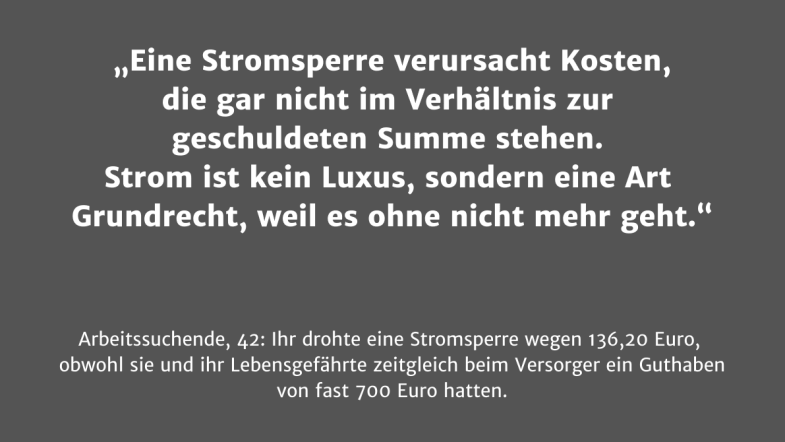 Strom freischalten nach sperrung