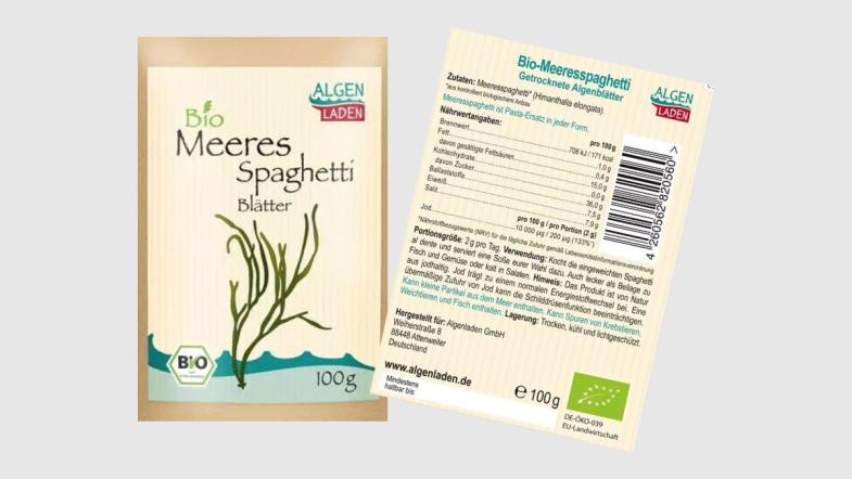 Verpackung von Algen-Spaghettis